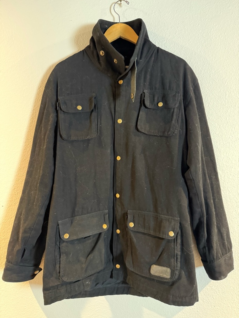 Roam - Men's Black Field Jacket with Brass Snap Closures